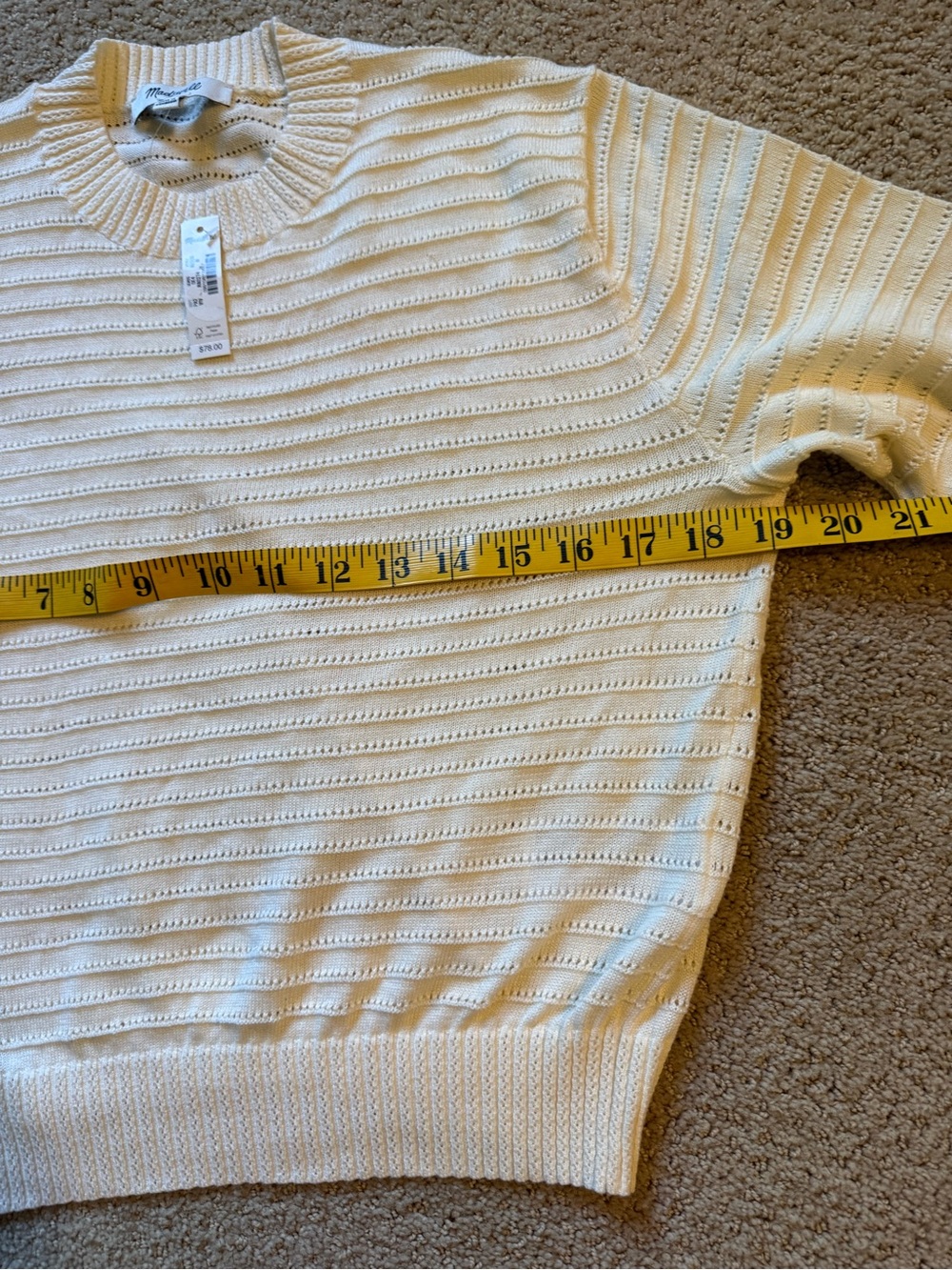 Madewell Cream Short-Sleeve Crewneck Knit Sweater - Picture 4 of 7